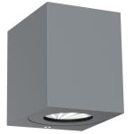 Nordlux Canto Kubi 2 Wall Light Aluminium Grey Up & Down - 10.6W 500lm - 830 Warm White | IP44