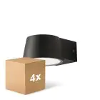 Multipack 4x D'Lite Wall Light Lira Black 7W 600lm 830 Warm White | IP54